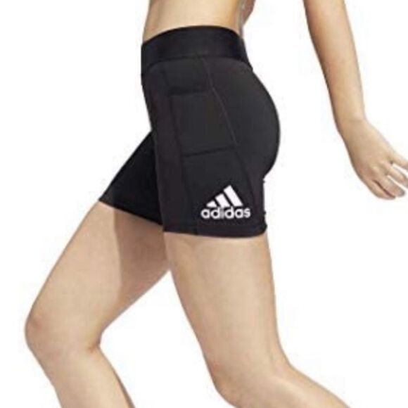 Adidas Alphaskin | Women’s Black Spandex Athletic Volleyball Training Shorts - Picture 2 of 5